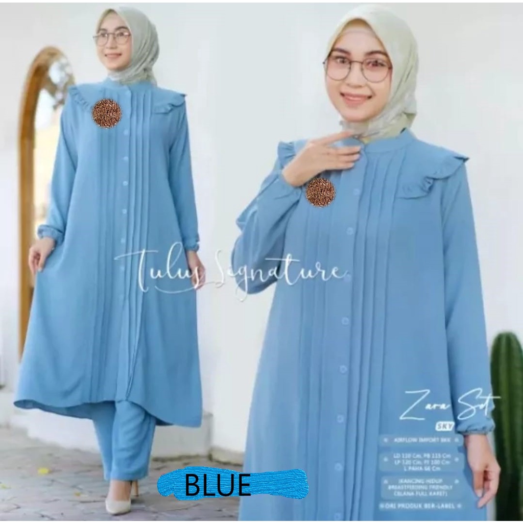 ZIRA Set Crinkle Airflow Jumbo LD 120 - ZIRA Set / One Set Jumbo Crinkle Premium Motif Polos / Setelan Wanita / Stelan Long Tunik Busui / Setelan Long Tunik Polos Plisket / one set plisket premium / setcel polos crinkle / One set polos / Set premium
