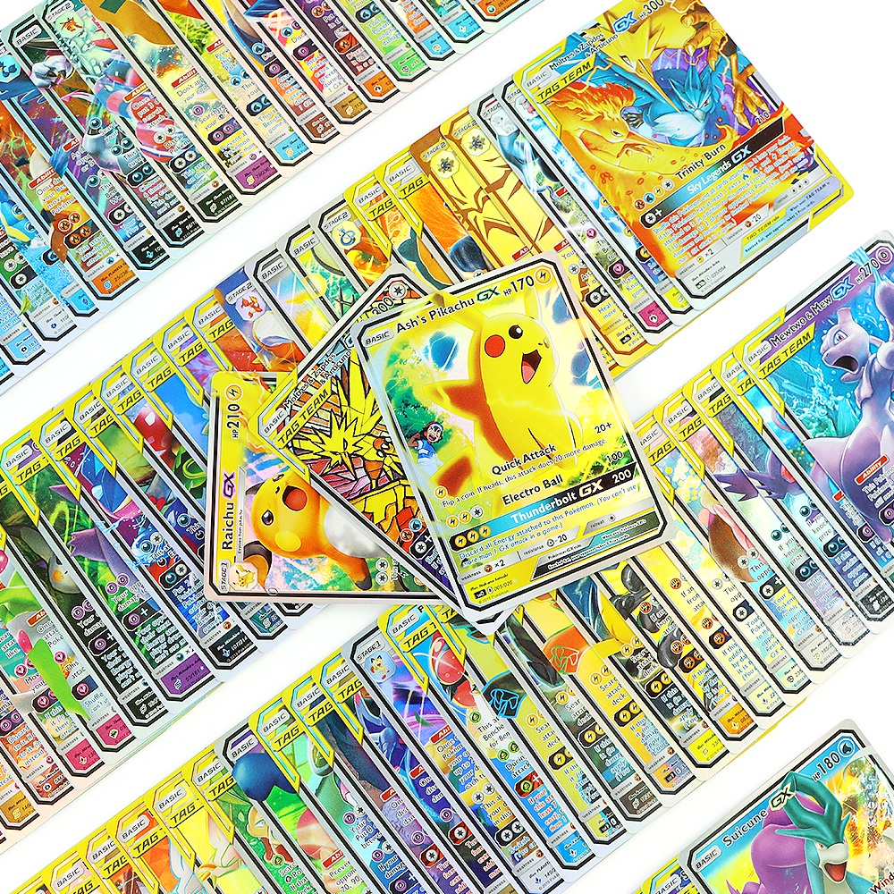 100pcs Kartu Game Pokemon Shining Vmax TAG TEAM GX Untuk Anak