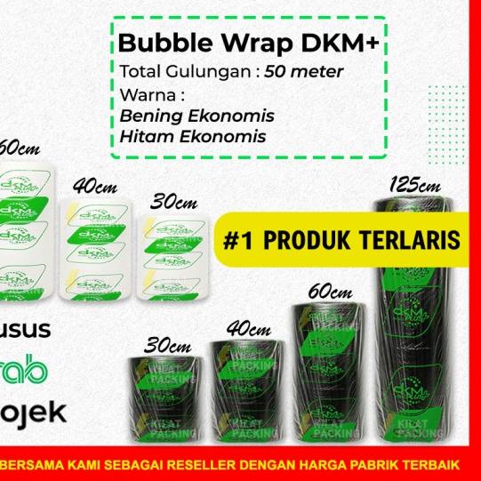 

PLASTIK BUBBLE WRAP EKONOMIS 50METER | BUBBLE WRAP MURAH DKM+ /ROLL - 30CM X 50M, Bening Ekonomis