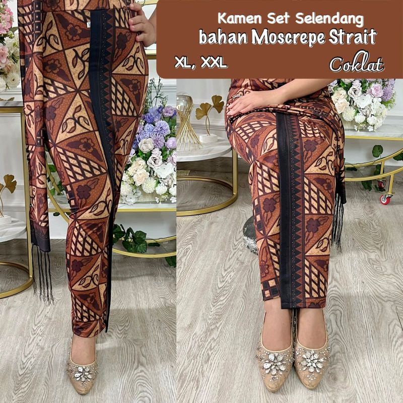 Setelan Rok Kamen dan Selendang motif Batik