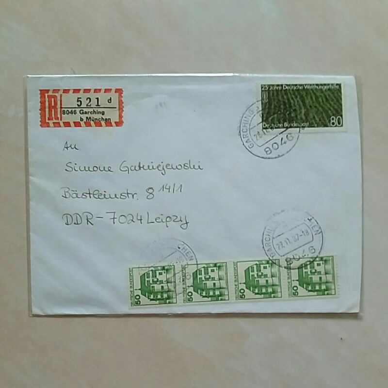 

Perangko dan Amplop Surat Bekas Dari Garching Bei Munchen ke Leipzig Jerman Tahun 1987
