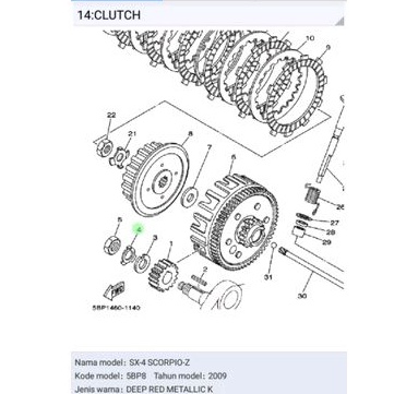 WASHER LOCK KANCINGAN GIGI SEKUNDER PRIMER KOPLING SCORPIO