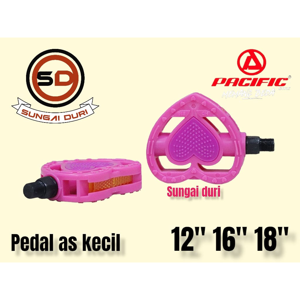 pedal sepeda anak cewek  as kecil 12 16 18 inch