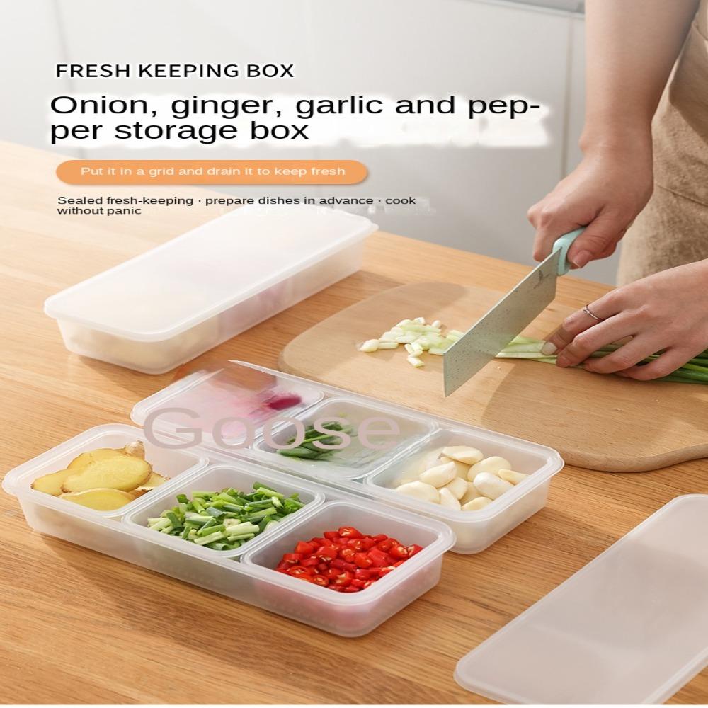 Nanas Bawang Putih Fresh-keeping Kotak Transparan Kulkas Freezer Organizer Dapur Gadget Sealing Kotak Penyimpanan Makanan Kotak Sayur Dengan Penutup
