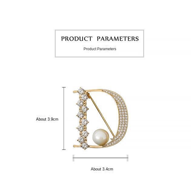 Bros Pin Desain Tulisan Aksen Mutiara Imitasi Gaya Korea Untuk Dekorasi Pakaian
