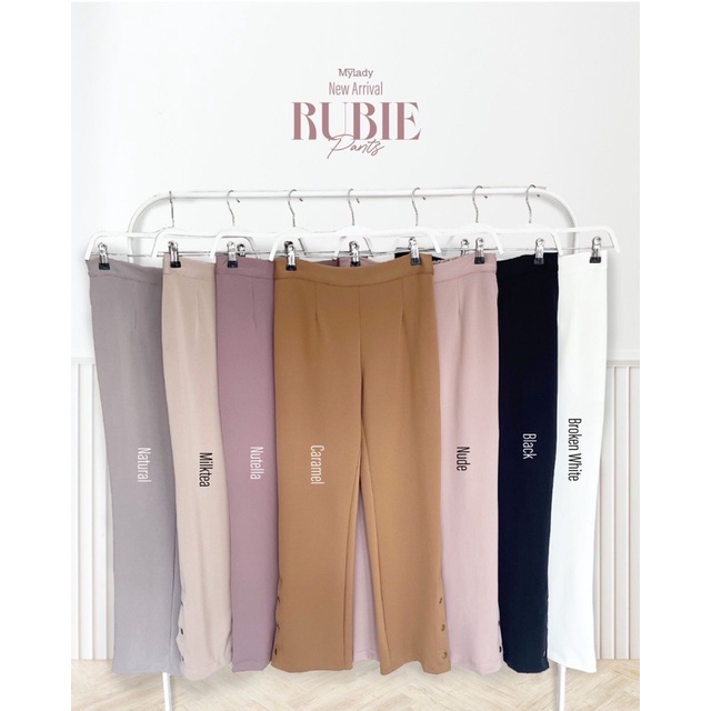 Mylady Hijab RUBIE Pants | black milktea nutella caramel natural nude broken white rubi celana mylad