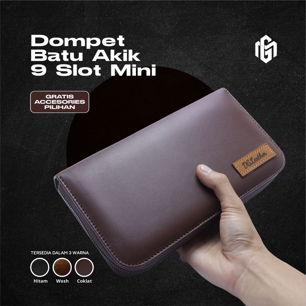 DOMPET TAS KOPER BATU AKIK PERMATA GEMSTONE KULIT ASLI MODEL 9 SLOT MINI - DOMPET TAS CINCIN BATU AK