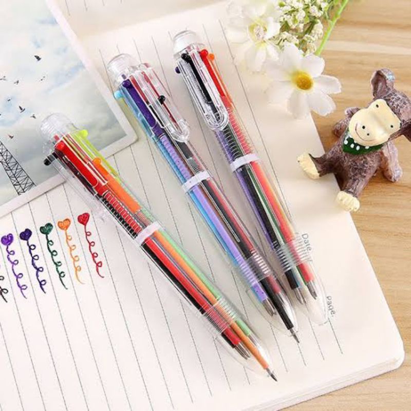 

Pena Ballpoint 6 Warna Ballpoint Multi Warna 6in1 Multi Colour