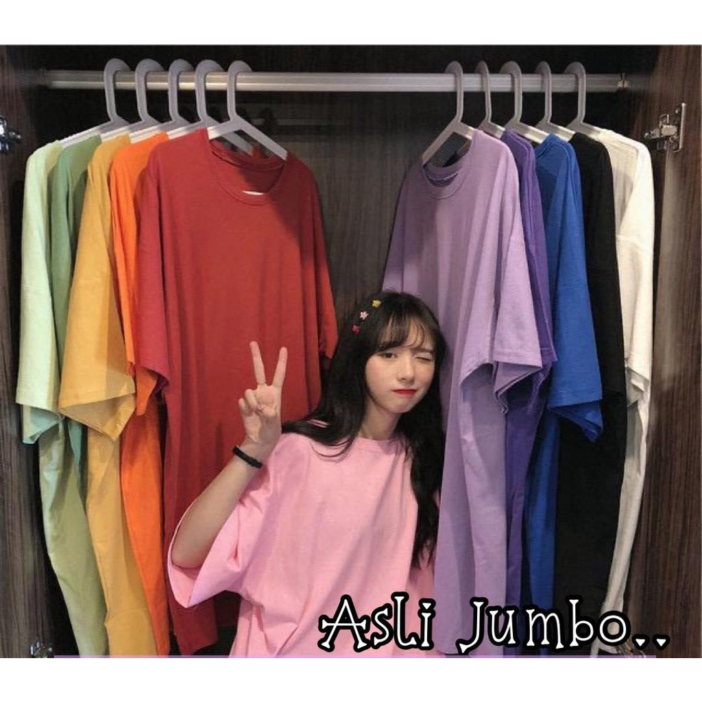 Damai fashion jakarta - ASLI JUMBO baju atasan KAOS - big size DALMI POLOS WARNA WARNI- konveksi