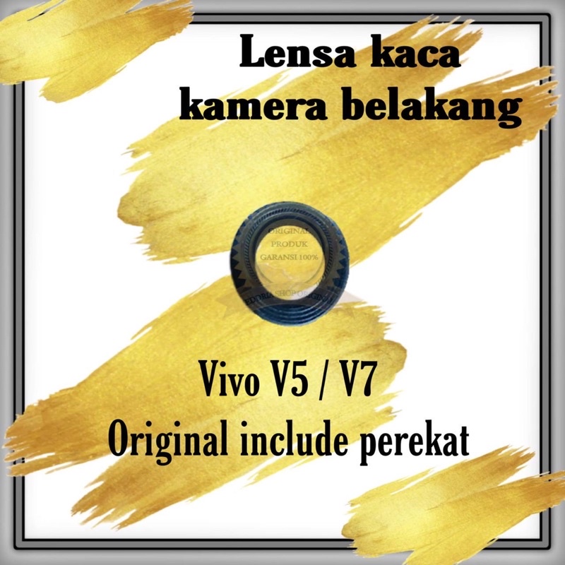 Kaca Lensa Kamera Belakang Vivo V5 / V7 Sudah Sama Lem Black