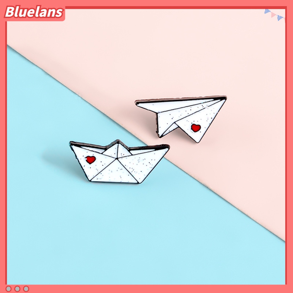 Bros Pin Enamel Bentuk Origami Pesawat Untuk Unisex