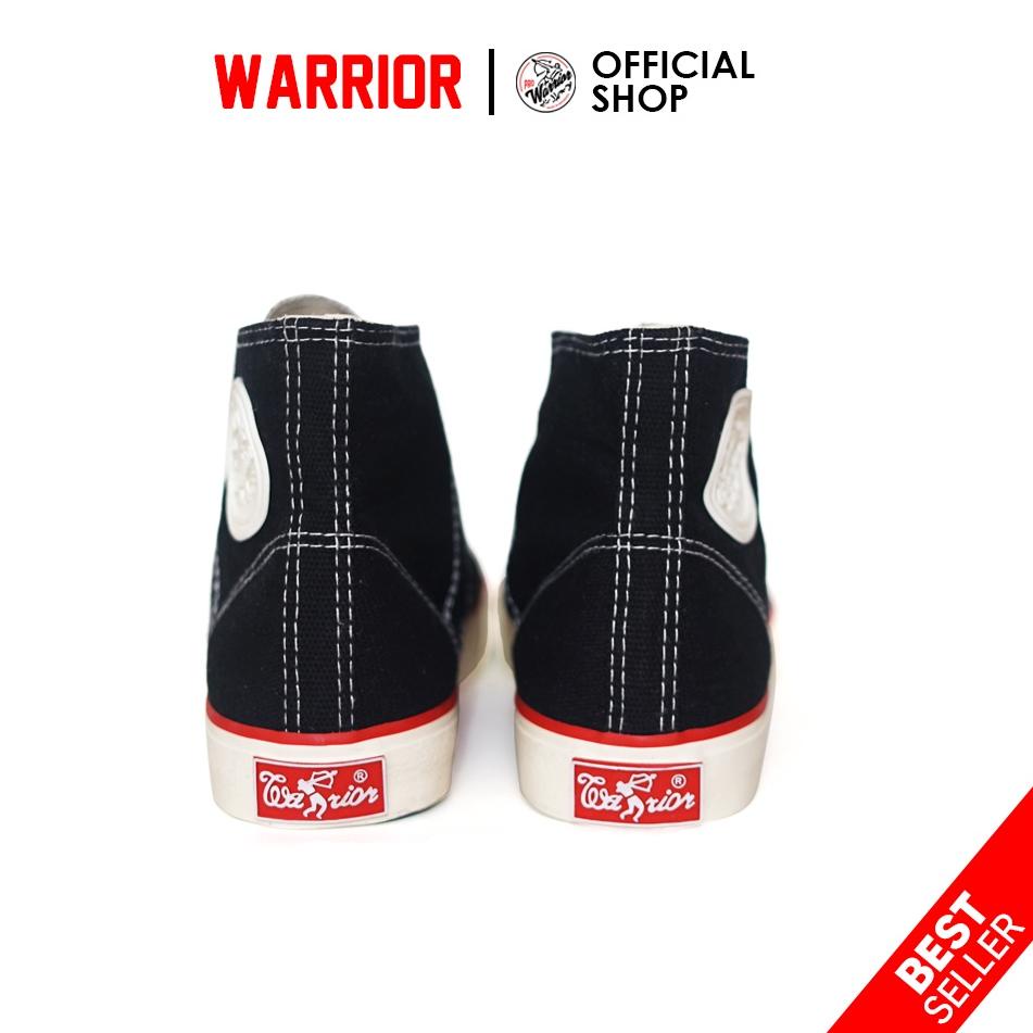 Harga Bersahabat Warrior Classic Hitam Putih HC - Sepatu Sekolah Warrior Tinggi