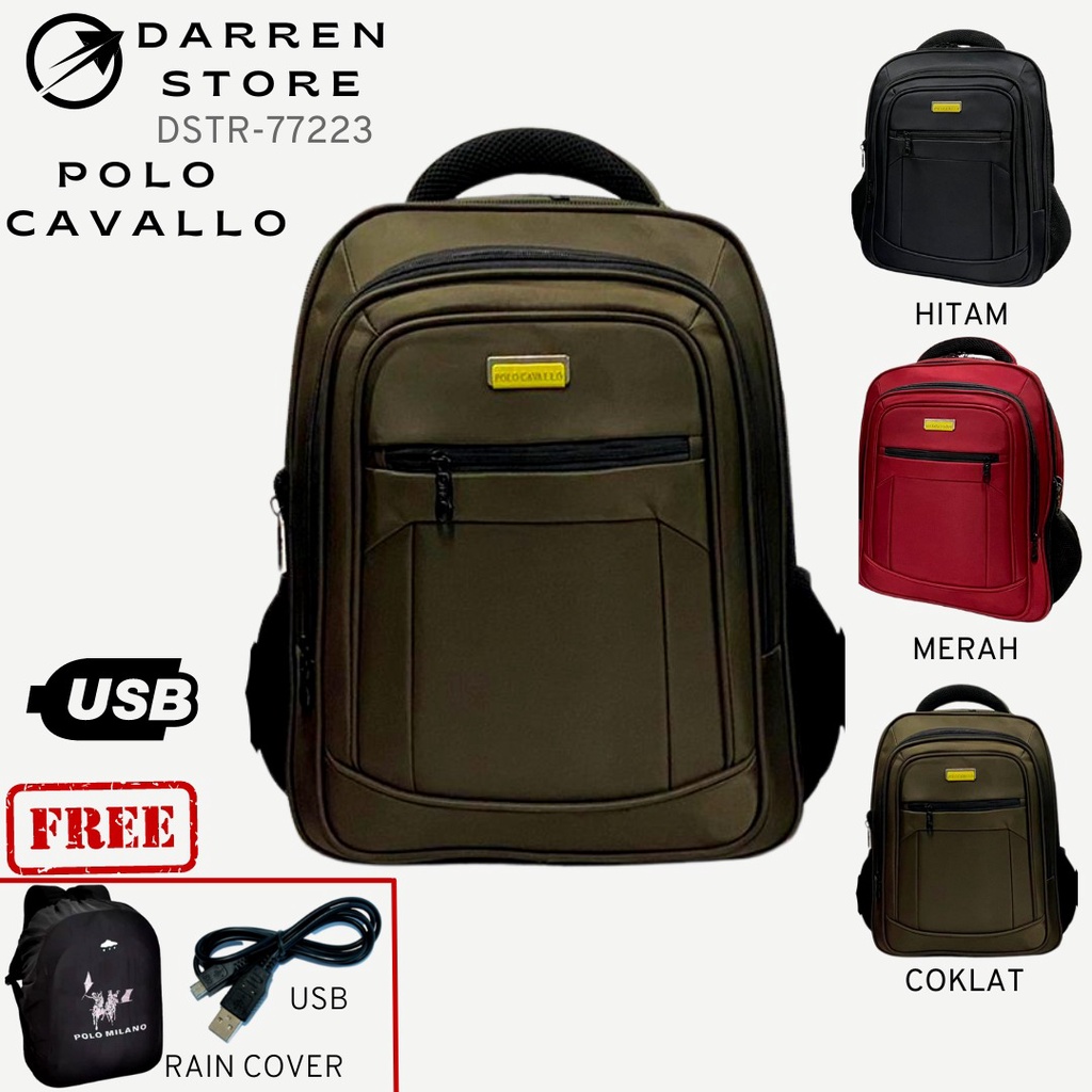 Tas polo Cavallo 77223 Backpack Ukuran Besar Expandable Edetion Free Rain Cover 36L