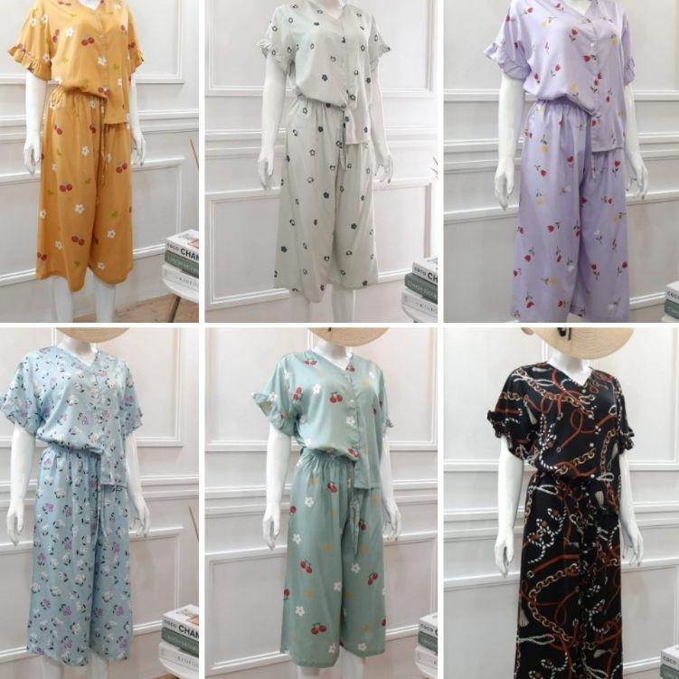 {MKD.18Oc22ᵞ} Setelan Kulot / Milo Set / Piyama Rayon / Home wear