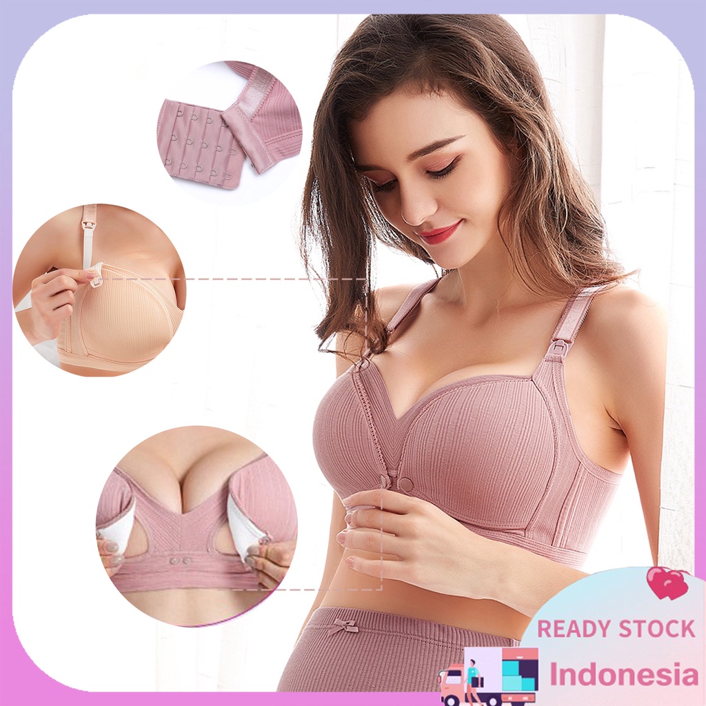 Bra Menyusui Bh Tanpa Kawat Kancing Depan Nursing Bra Cotton Pregnancy Women Maternity Underwear 968