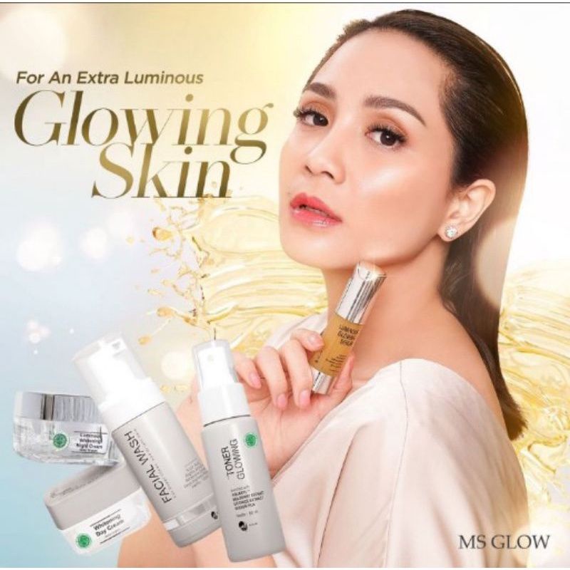 PAKET WAJAH LUMINOUS + SERUM LUMINOUS MS GLOW ORIGINAL (SUDAH BER BARCODE)