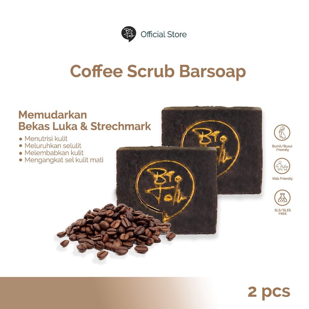 Biotalk Bundling [2 PCS] Coffee Scrub Soap Bio Talk Coffe Body Sabun Bekas Knalpot Luka