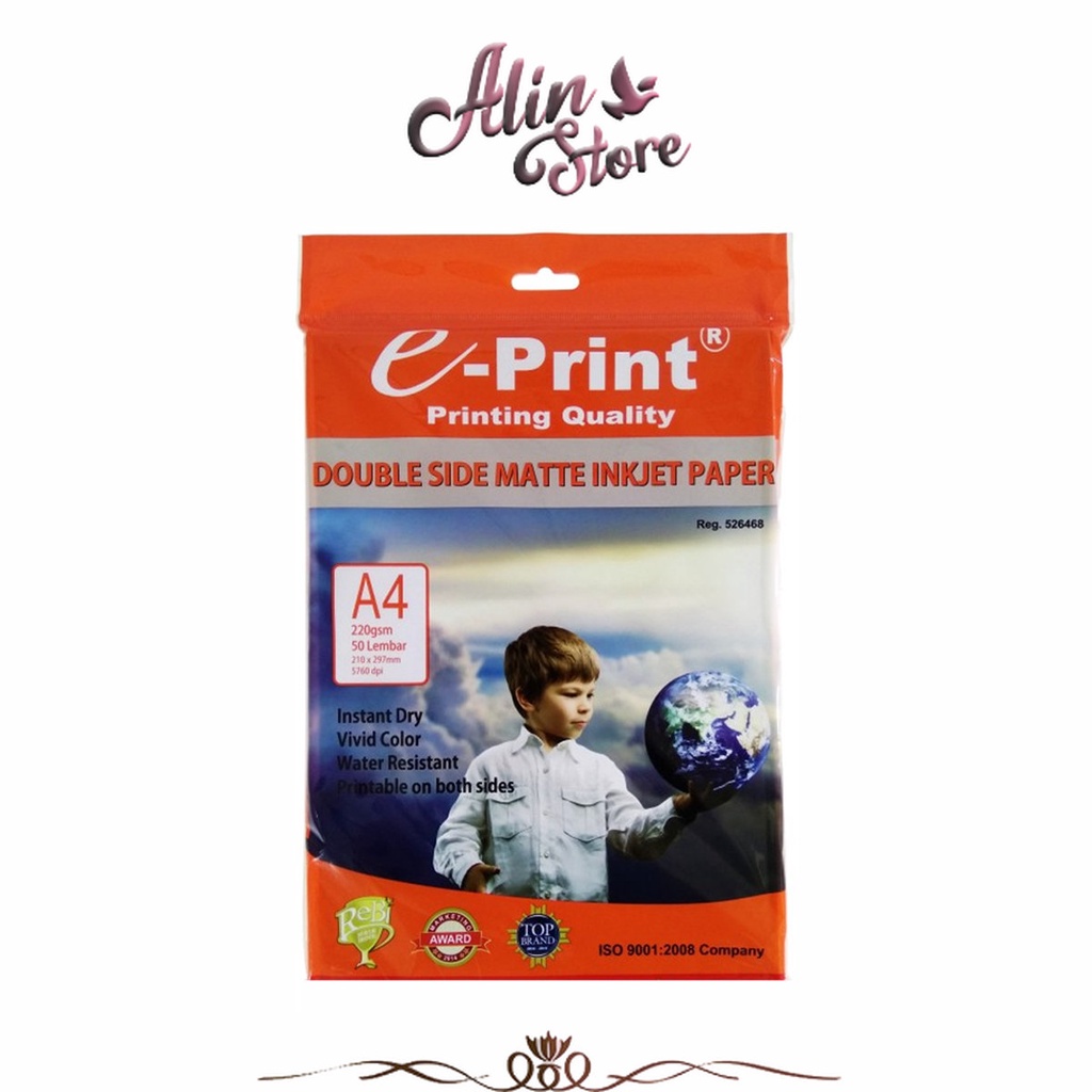 

Kertas Double Side Matte Inkjet Paper A4 220gr 50 Sheets E-Print