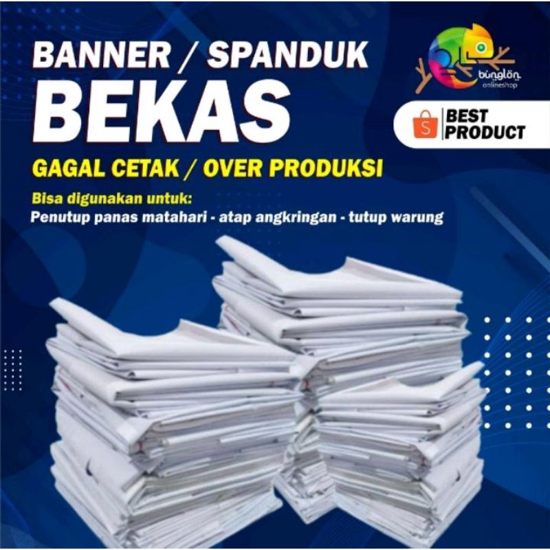 Banner spanduk flexy 4x8 meter POLOS Bekas sisa produksi gagal cetak