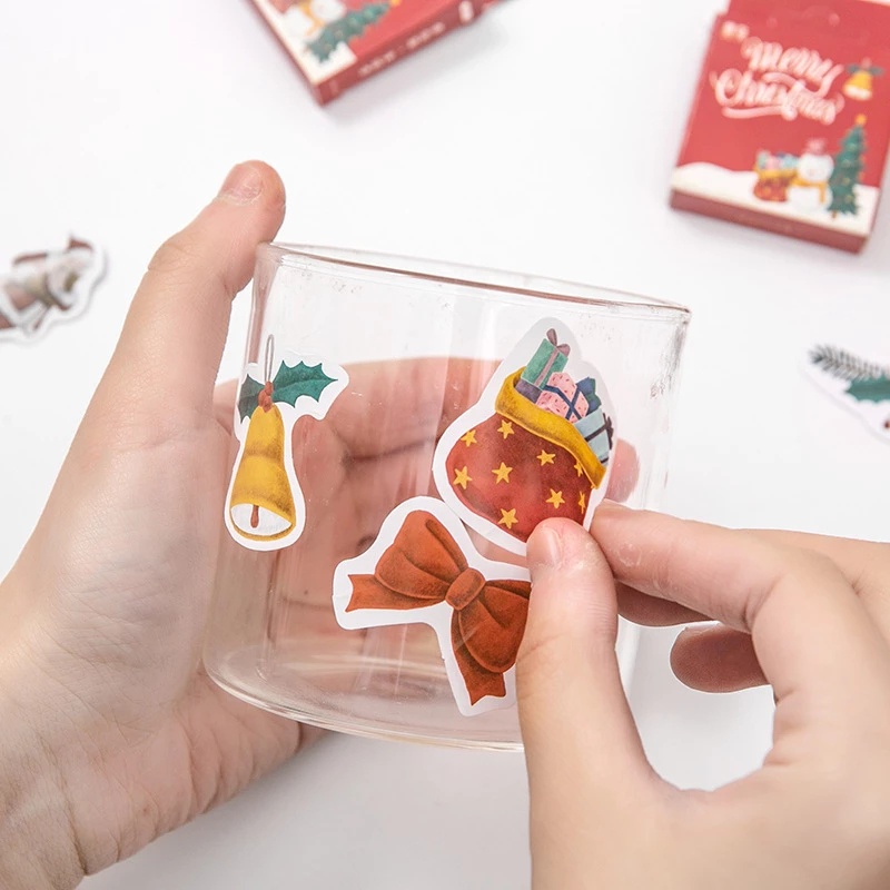100 Pcs Stiker Desain Kartun Santa Claus Natal Untuk Gitar Skateboard Koper Laptop