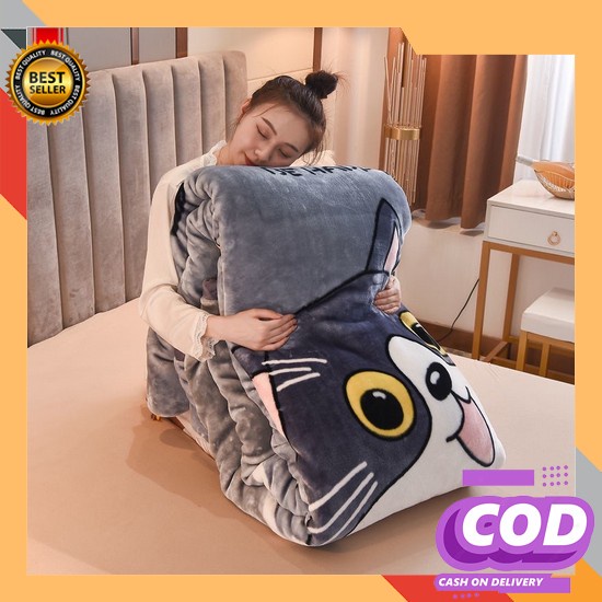 Selimut Extra Tebal Lembut Karakter Anak Dewasa Bedcover Bayi S7I0 180X200 Bayi Murah Dewasa Tebal D