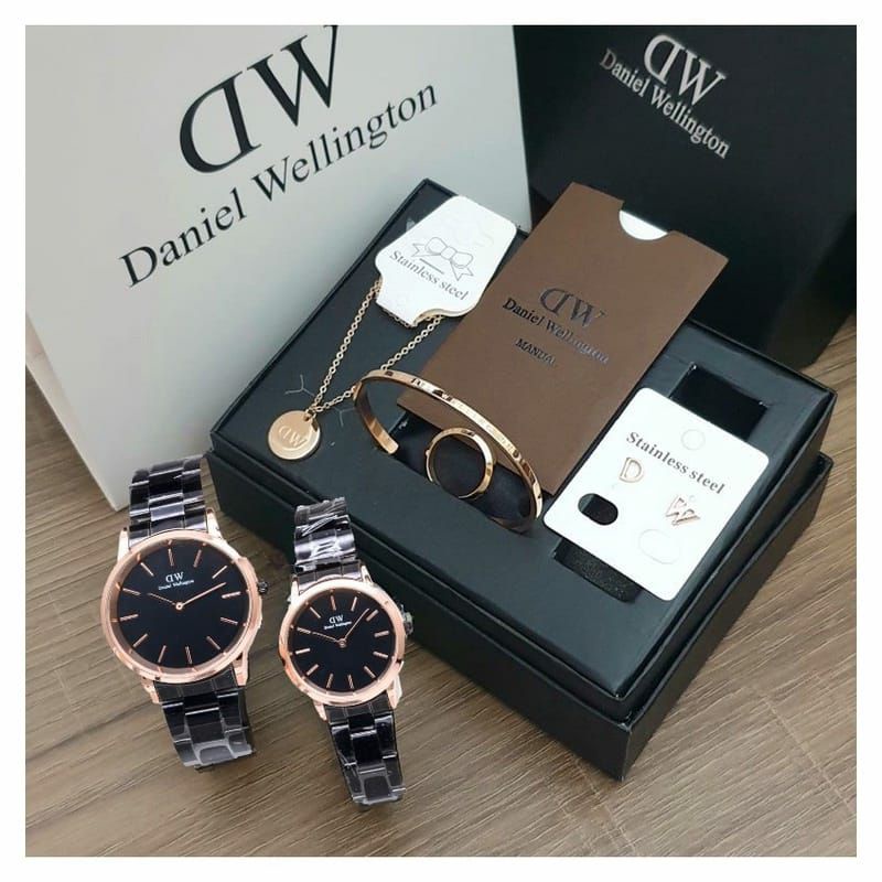 Viral Jam Tangan DW Pria dan Wanita Daniel Wellington Free Kalung Gelang Paper Bag Terlaris