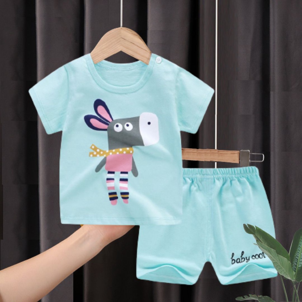 HappyOliver KIDS SUIT PENDEK Setelan Anak Bahan Kaos Lengan + Celana Berkualitas Import ebv cewek new1 PART2