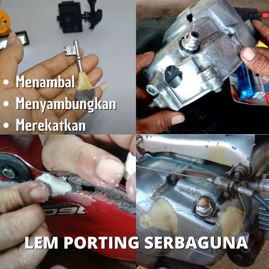 Lem Porting Alteco Epo Putty Tambal Knalpot Radiator Mesin Bocor Tahan panas Serbaguna Perekat Epoxy Waterproof