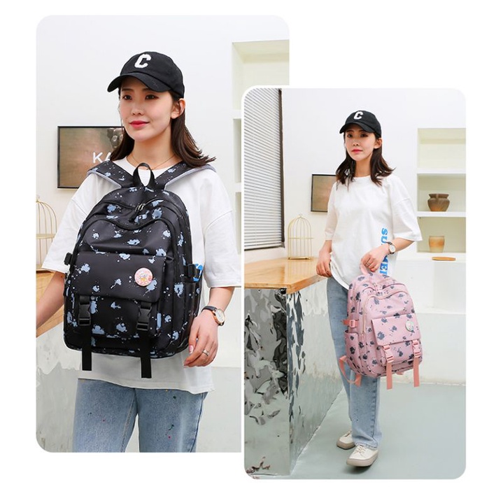 Tas Ransel Wanita Motif Nekopow Ransel Korea Hits Tipe 0099 Tas Ransel GTB