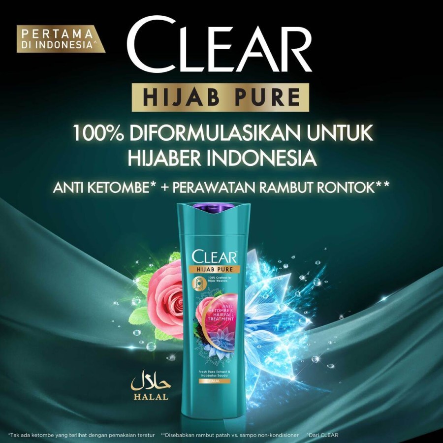 Clear Hijab Pure Shampo Anti-Ketombe &amp; Anti-Rontok 160mL