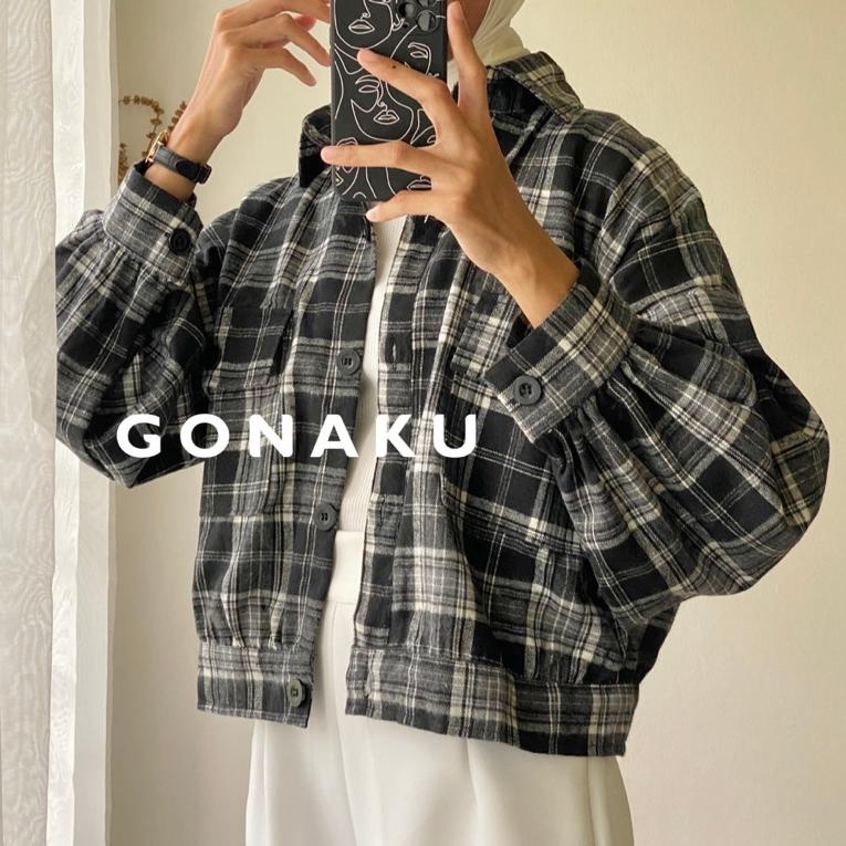 [𝗚𝗼𝗻𝗮𝗸𝘂] Bora Outer Oversized Jaket Flanel Wanita | Outer Bigsize Wanita | Jaket Wanita | Jaket Leng