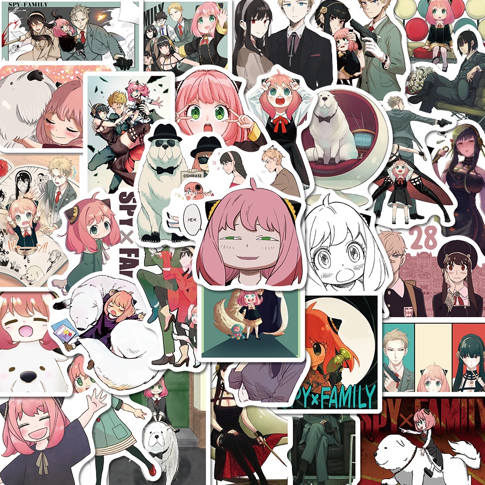 50 Pcs Stiker Motif Kartun anime spy x family Tahan Air Untuk Dekorasi Laptop / Cangkir Air