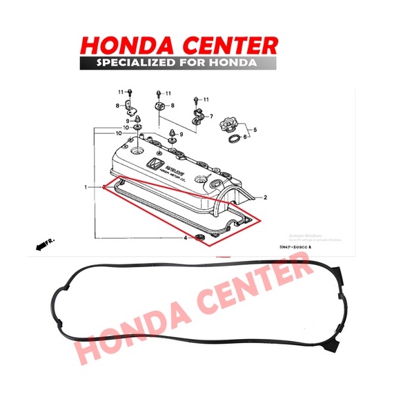 Packing paking perpak karet tutup cover klep cylinder head ACCORD Maestro CIELO Non VTEC 1990 1991 1992 1993 1994-1995 12341-PT0