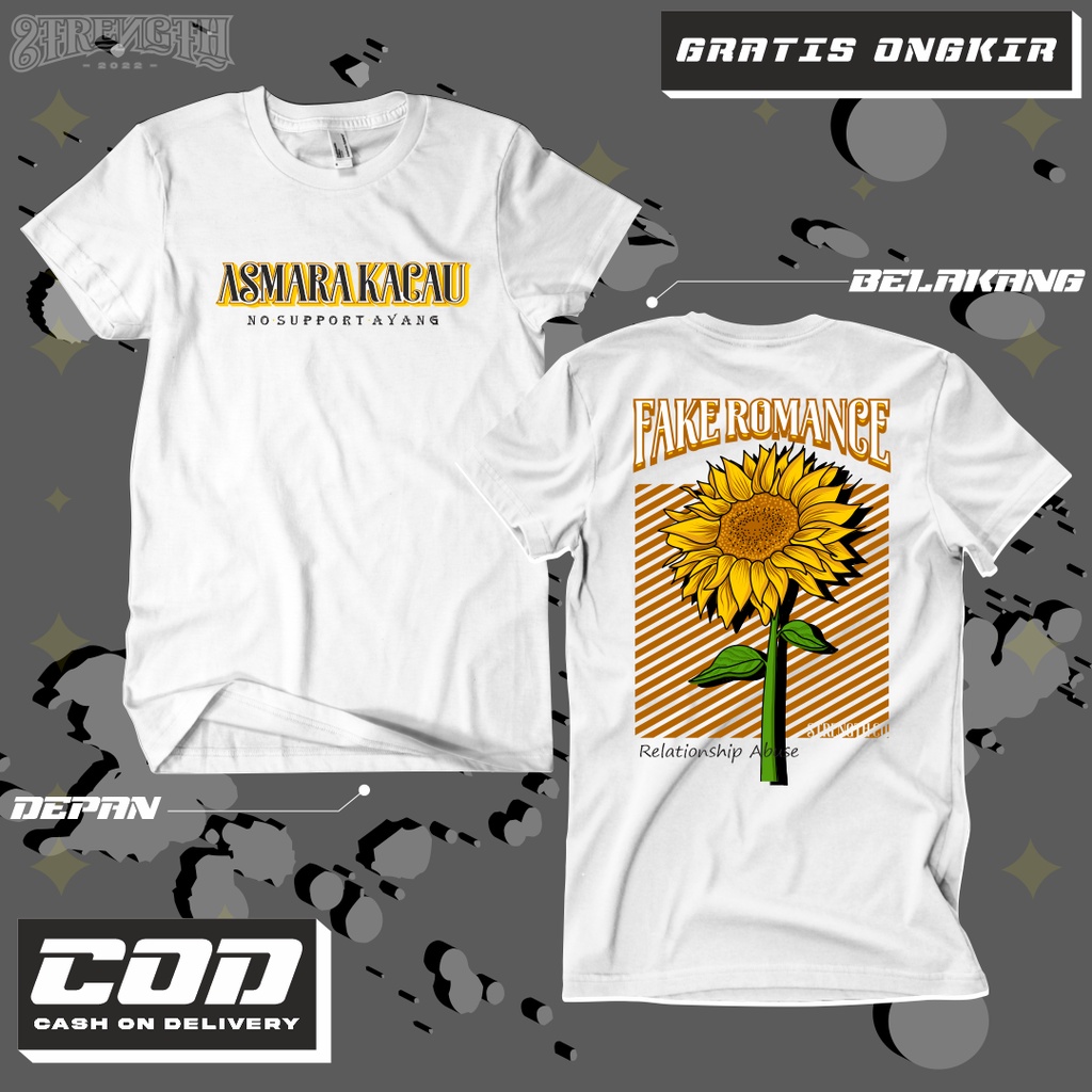 Baju Kaos T Shirt Distro Premium Asmara Kacau Atasan Tshirt T-Shirt Asmara Galau Hancur Pria Wanita 