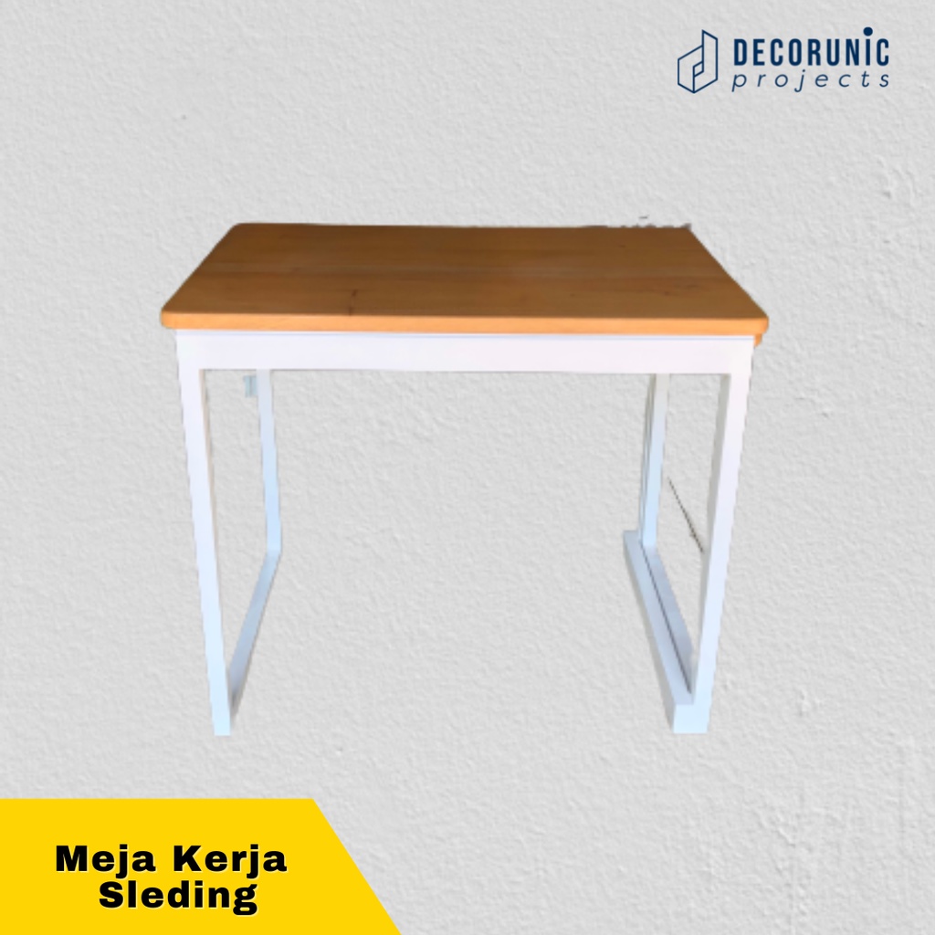 Custom Meja Belajar Meja Kerja Sliding Kayu Mahoni Solid