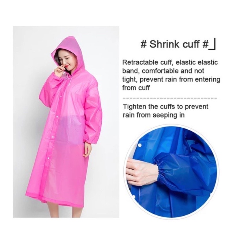 JAS HUJAN EVA TRANSPANT TEBAL DEWASA DAN ANAK / JAS HUJAN KOREA PONCHO PRIA WANITA UNIVERSAL / RAINCOAT MANTEL HUJAN PVC TERUSAN IMPORT