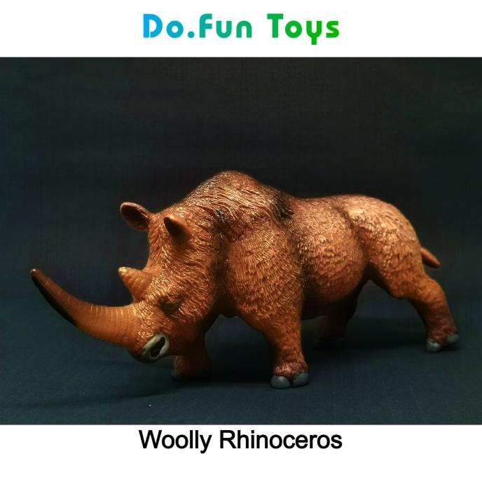 Woolly Rhinoceros Animal Figure/ Miniatur Badak Purba Berbulu Wol