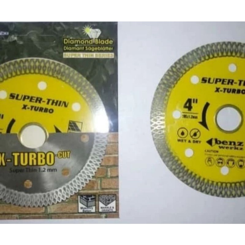 Benz diamond blade super thin 4' x turbo granit,mata potong keramik granit 4 inch turbo Benz
