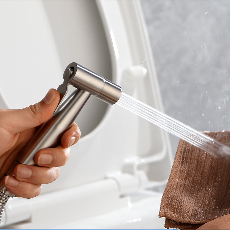 MELLRAIN Kepala Shower Kloset Handheld Bidet Sprayer Water Spray 5 Set with Hose - T103 - Silver