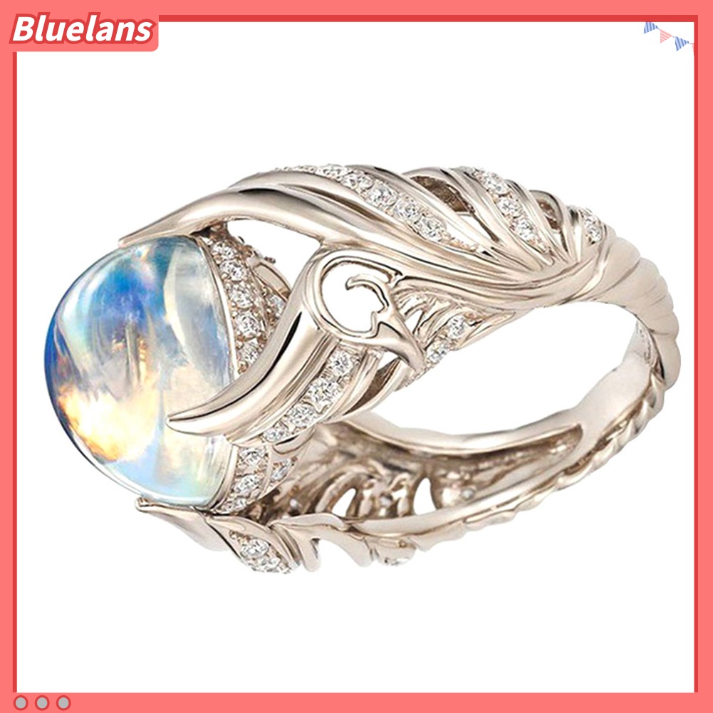 Cincin Wanita Bentuk Sayap Aksen Berlian Imitasi Untuk Pernikahan