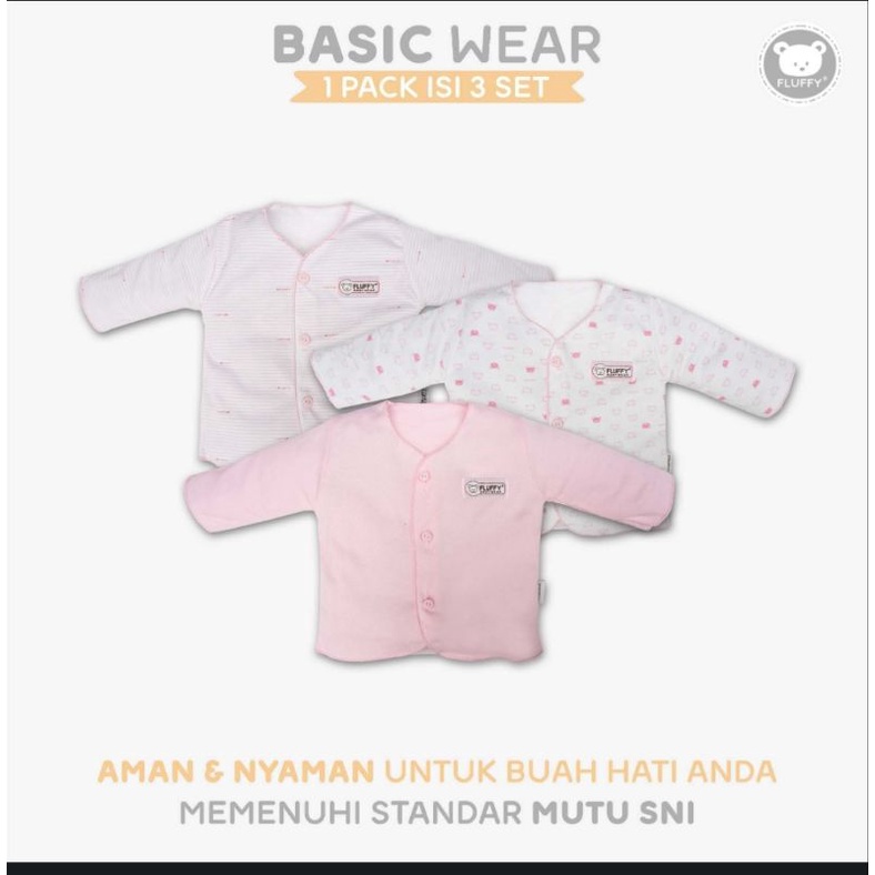 3   pcs Baju Panjang NB Neci Fluffy