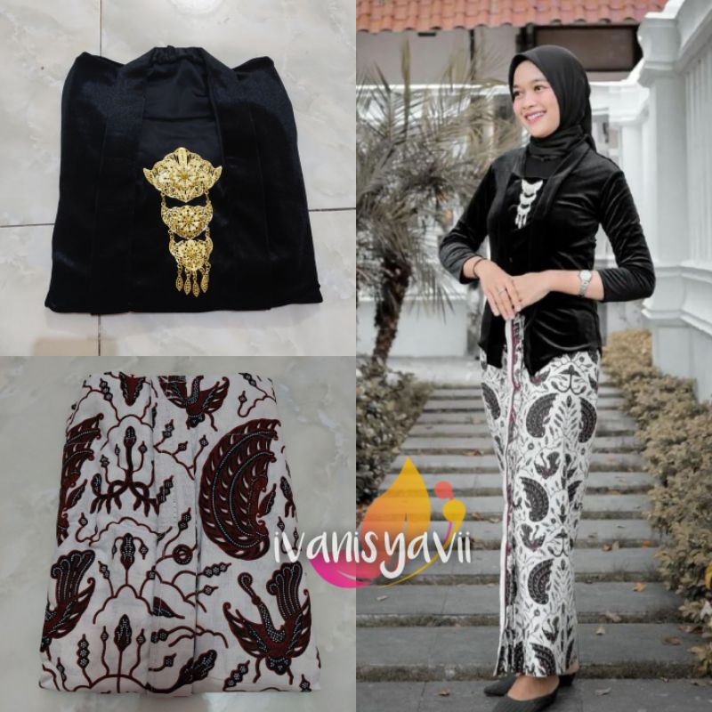 [1 Set] Kebaya + Jarik Instan / Cantik ModeL Klik