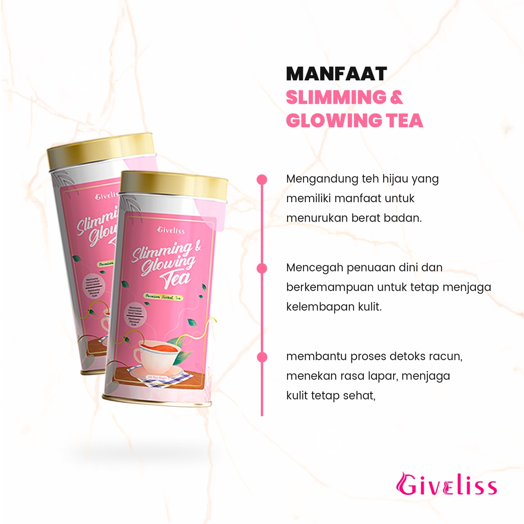 [ PROMO ] GIVELISS - Slimming &amp; Glowing Tea, Teh Herbal Pelangsing Bantu Diet, Detoks dan Glowing Approved by Nabila Syakeib