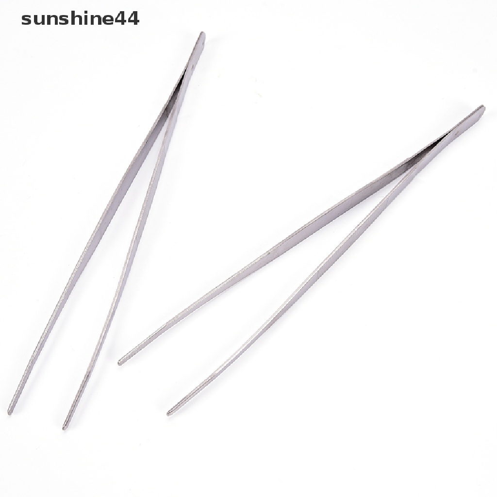 Sunshine Pinset Panjang Lurus 12 &quot;30cm Bahan Stainless Steel Warna Silver