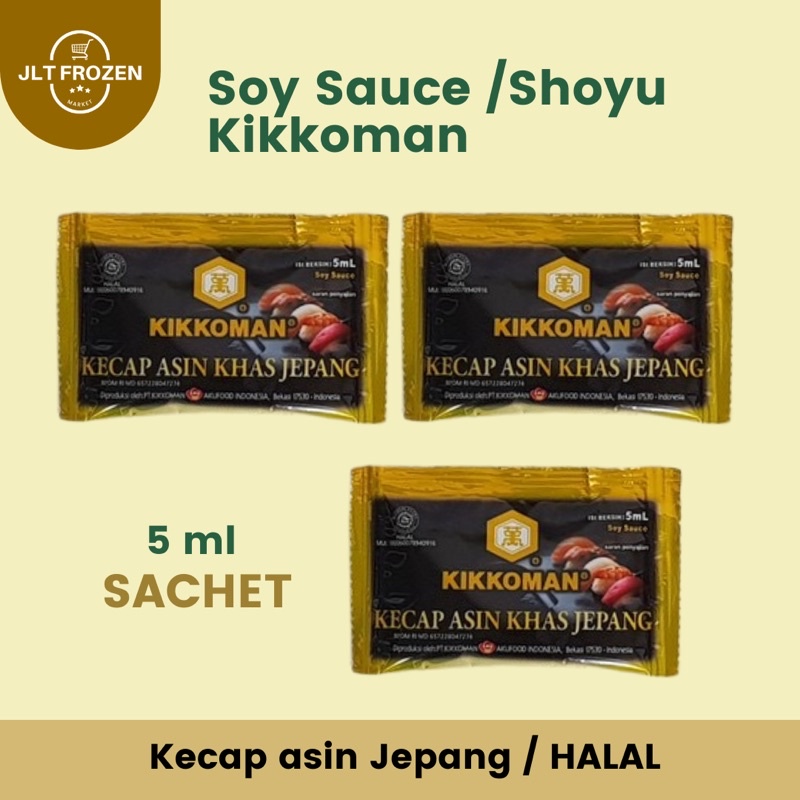 

Kikkoman Kecap Asin Jepang / Soy Sauce Sushi / Shoyu Halal Sachet - 1PCS isi 5ml