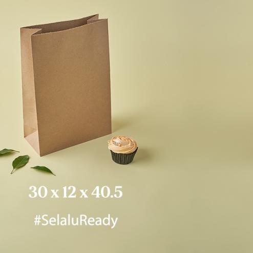 

[Digipack] Brown Paper Bag 30 x 12 x 40.5 | Kantong Kertas Roti Snack