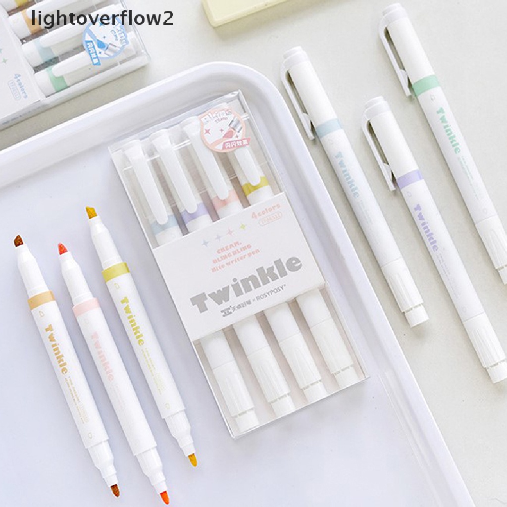 (lightoverflow2) 4pcs / box Spidol Warna Glitter Untuk Menggambar