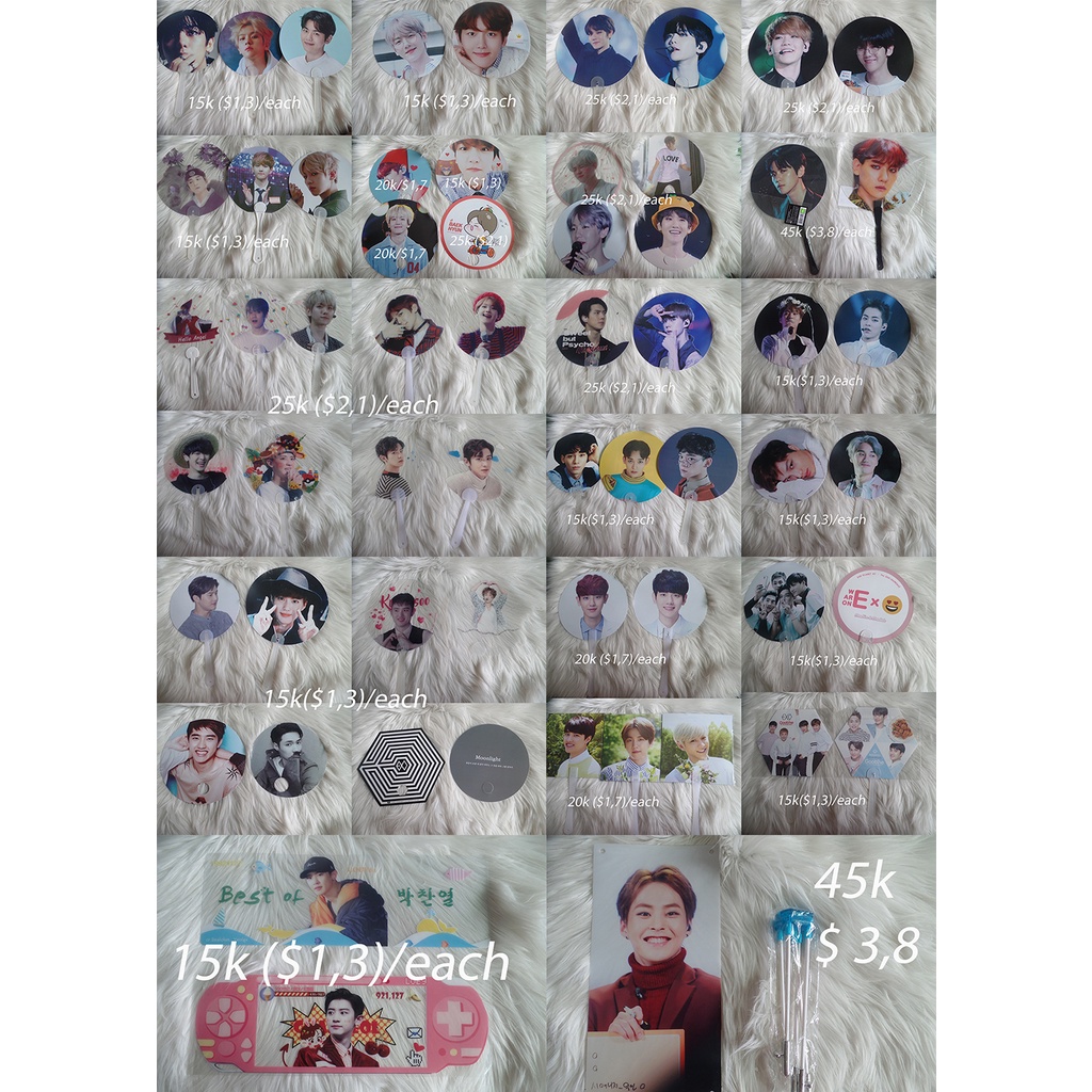 TRANSPARANT KIPAS HANDFAN FAN EXO SEHUN CHANYEOL KAI BAEKHYUN XIUMIN KYUNGSOO D.O. SUHO CHEN LAY BY 