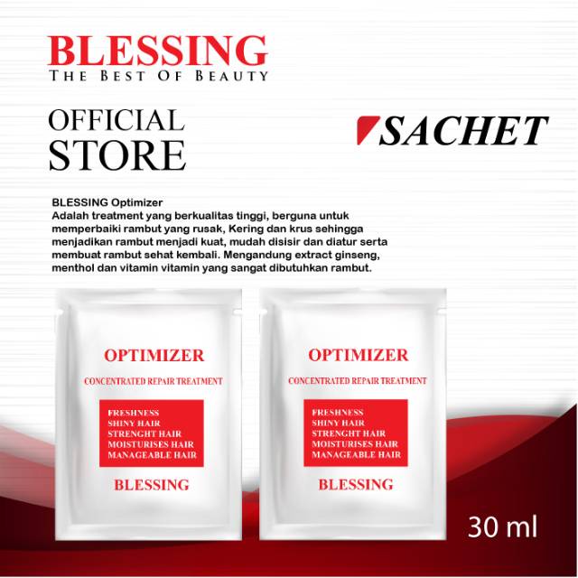 ⭐BAGUS⭐ [Sachet] BLESSING Optimizer Concentrated Repair Treatment 30ml | Hair Vitamin