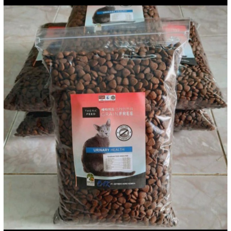 Therafeed grainfree urinary healt kemasan 1kg repaick | drycatfood makanan kucing therafeed